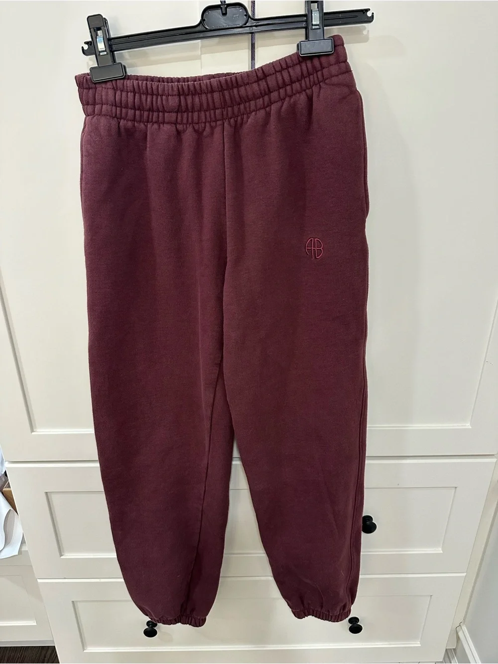Anine Bing Kids Dark Burgundy Karter Joggers - Picture 4 of 12